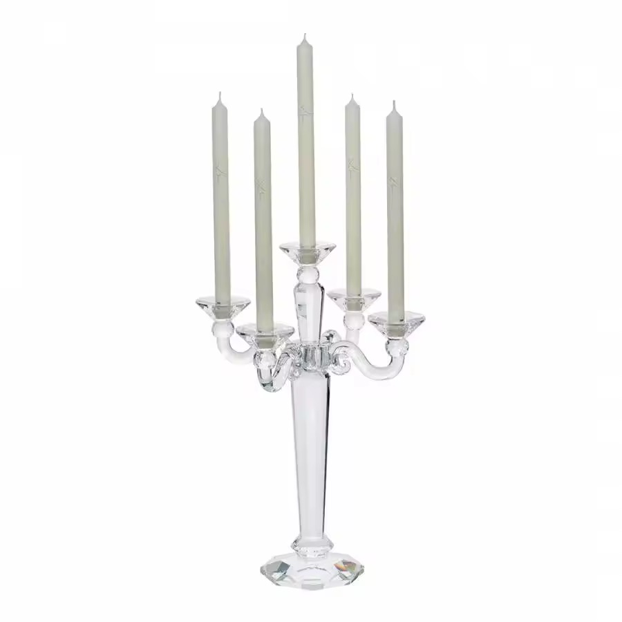 5-Arm Crystal Candelabra